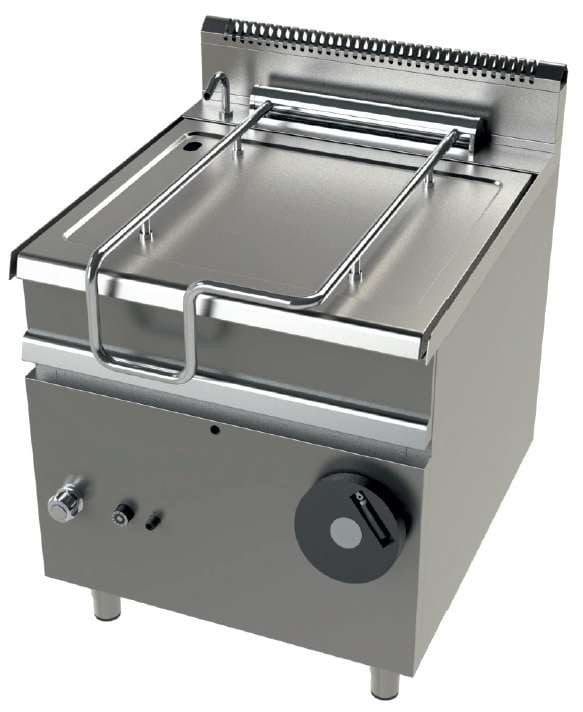 Frigideira basculante a gás 80 litros 22Kw fundo do depósito em aço inoxidável AISI-304 Série 900 com dimensões 800x900x900h mm - Hotelequip.pt Frigideira basculante a gás 80 litros 22Kw fundo do depósito em aço inoxidável AISI-304 Série 900 com dimensões 800x900x900h mm