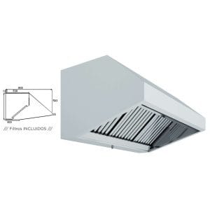 Hotte de parede Snack Profundidade do snack 800 SEM TURBINA 1500x800x700h mm