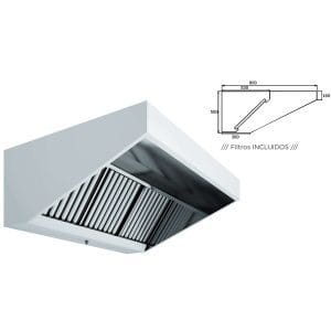 Hotte de parede para snacks Teto baixo Teto elevado 800 Profundidade SEM TURBINA 1000x800x550h mm