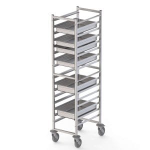 Carro De Tabuleiros Em Aço Inoxidável Para 16 Tabuleiros Gn1/1 460X640X1700H mm