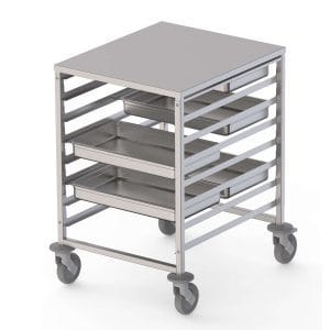 Carro De Tabuleiros Em Aço Inoxidável Para 8 Tabuleiros Gn2/1 660X750X900H mm