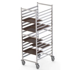 Carro De Tabuleiros Em Aço Inoxidável Para 32 Tabuleiros De Self-Service 480X370H mm