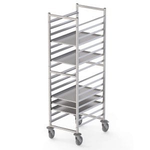 Carro De Tabuleiros Em Aço Inoxidável Para 16 Tabuleiros 600X400H mm