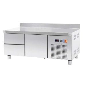 Mesa refrigerado central  com 2 gavetas GN1/1-100 + 1 gaveta GN1/1-300 Fundo  700 de 1342 x700 x600h mm
