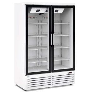 Armário expositor ventilado para congelação com porta dupla de vidro 940 litros 1270x785x2000h mm