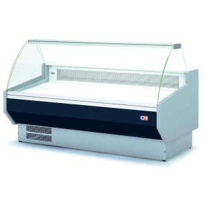 Vitrina  Refrigerada De Vidro Curvo Com Reserva Decoração  Preta Profundidade 1000 De 1525 X1100 X1235H mm