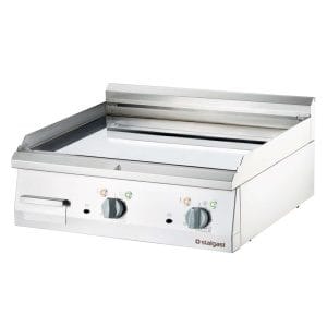 Fry Top eléctrica de mesa cromada dura placa lisa 800x700x250h mm 8