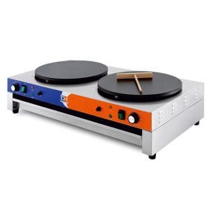 Máquina de fazer crepes eléctrica dupla 3+3KW 890x490x220h mm