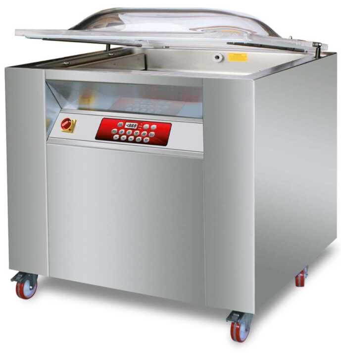 Máquina de embalagem a vácuo com câmara de vácuo de alta produção 2 barras de selagem 900+500mm - Hotelequip.pt Máquina de embalagem a vácuo com câmara de vácuo de alta produção 2 barras de selagem 900+500mm