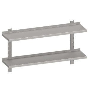 Prateleira de parede Dupla em aço inoxidável AISI 201 1200x300x660 mm