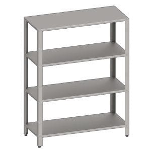 Estantes de chão em aço inoxidável AISI 201 com 4 prateleiras 1200x500x1800 mm