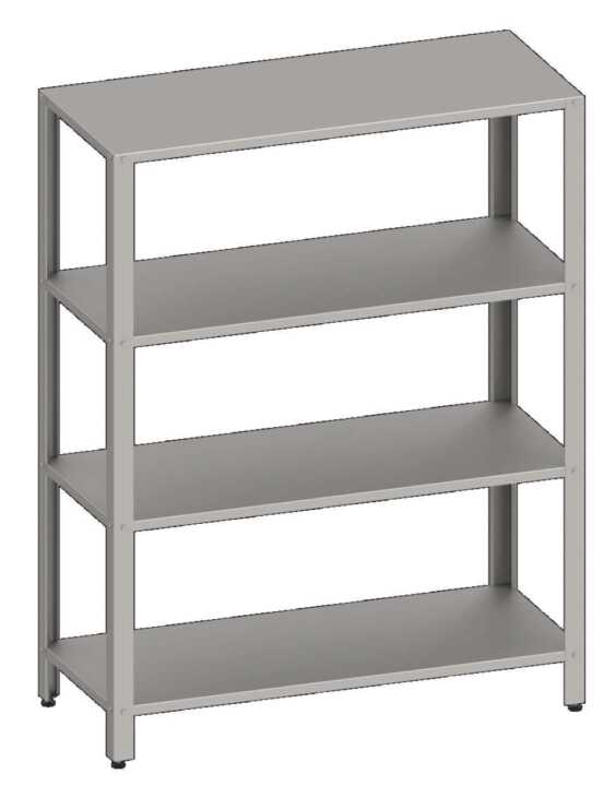 Estantes de chão em aço inoxidável AISI 201 com 4 prateleiras 1200x500x1800 mm - Hotelequip.pt Estantes de chão em aço inoxidável AISI 201 com 4 prateleiras 1200x500x1800 mm