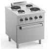 Fogão Elétrico De 4 Placas Com Forno Elétrico Estático Gn2/1 Fundo 700