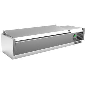 Vitrina GN1/4 de 5 cubas com tampa 1200 x335 x270h mm