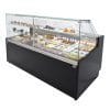 Vitrina refrigerada para padaria 1 metro Profundidade 973 mm Frio estático - Exposição em inox - 2 prateleiras
