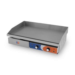 Fry Top eléctrica Grelha de aço rectificada 10mm Económica 740x490x240h mm