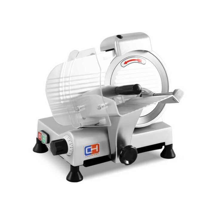 Fiambreira Lâmina de 220 mm e potência de 210 W Alumínio anodizado e base - Hotelequip.pt Fiambreira Lâmina de 220 mm e potência de 210 W Alumínio anodizado e base