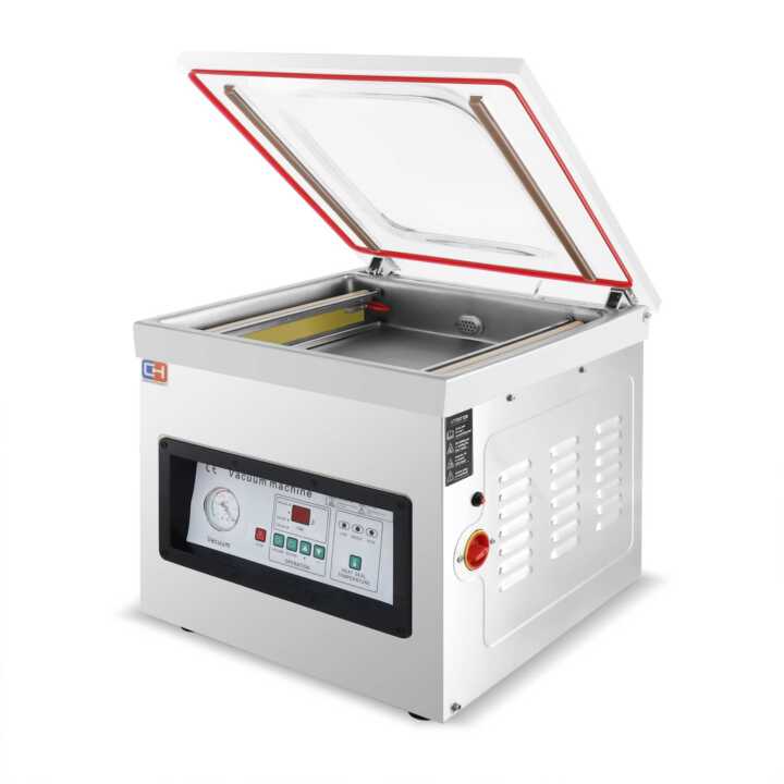 Máquina de embalagem a vácuo 2 barras de soldadura 400mm de 550x490x590h mm - Hotelequip.pt Máquina de embalagem a vácuo 2 barras de soldadura 400mm de 550x490x590h mm