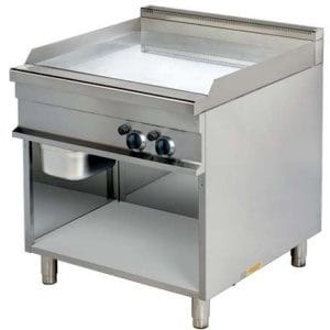 Fry Top a gás com ranhuras em aço de 15 mm cromado duro 15kw 850x900x900h mm