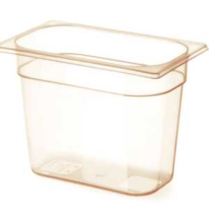 Recipiente GN 1/4, resistente a altas temperaturas, GN 1/4, 3,8L, Transparente, 265x162x(H)150mm