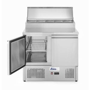 Bancada frigorífica para ingredientes de duas portas com expositor GN elevado 300 L, 230V/310W, 900x702x(H)1265mm
