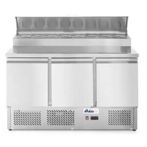 Bancada frigorífica para ingredientes de três portas com expositor GN elevado 380 L, 230V/310W, 1365x702x(H)1265mm
