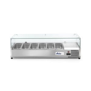 Vitrina expositora refrigerada GN 1/3, 6x GN 1/3, 230V/180W, 1405x420x(H)456mm