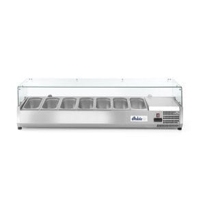 Vitrina expositora refrigerada GN 1/3, 7x GN 1/3, 230V/180W, 1605x420x(H)460mm