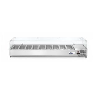 Vitrina expositora refrigerada GN 1/3, 9x GN 1/3, 230V/180W, 2005x420x(H)456mm