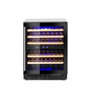 Frigorífico para vinho, 2 zonas, 46 garrafas, 133L, 220-240V/90W, 595x646x(H)830mm