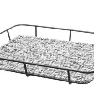 Cesto de padaria com aro em aço inoxidável, Cinzento-claro, 400x300x(H)50mm