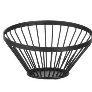 Cesto para fruta angular redondo preto, ø150x(H)80mm