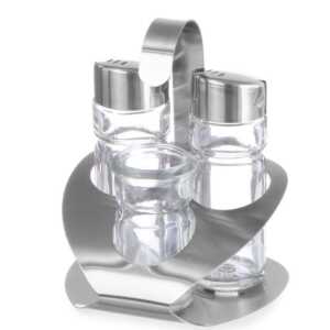 Conjunto para sal, pimenta e palitos, 90x90x(H)115mm