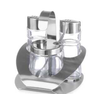 Conjunto para sal, pimenta e molho, 100x95x(H)115mm