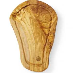 Tábua de servir, madeira de oliveira, retangular, com ranhura, 300x210x(H)18mm