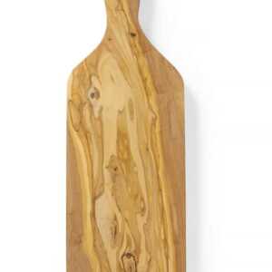 Tábua de servir, madeira de oliveira, retangular, com pega, 400x140x(H)18mm