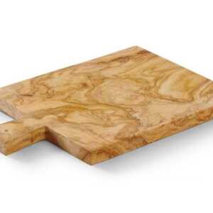 Tábua de servir de madeira de oliveira, 340x230x(H)22mm