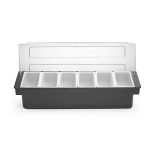 Caixa para ingredientes - 6 compartimentos, 480x150x(H)100mm