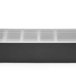 Caixa para condimentos com 5 divisórias , Preto, 480x150x(H)100mm