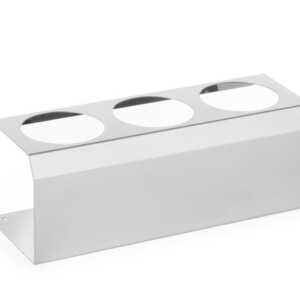 Suporte para biberões para molhos, 3 orifícios ø 70mm, 274x102x(H)98mm