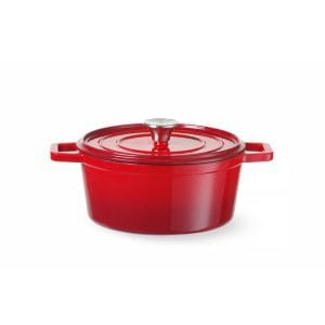 Caçarola de ferro fundido esmaltado, 3,7L, Vermelho, 317x240x(H)105mm
