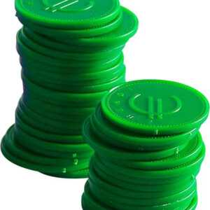 Fichas de consumo - 100 unidades, Verde, 100 pcs. , ø25mm