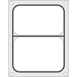 Tabuleiro para seladora térmica matrix, para um tabuleiro de dois compartimentos com 227x178 mm