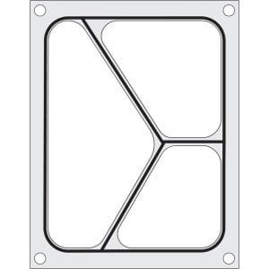 Tabuleiro para seladora térmica matrix, para um tabuleiro (227x178 mm) com três compartimentos