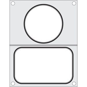 Tabuleiro para seladora térmica matrix, para um tabuleiro com um único compartimento com as medidas 178x113 mm + recipiente ø115 mm