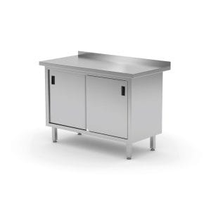 Bancada de trabalho com armário e portas deslizantes - soldadas