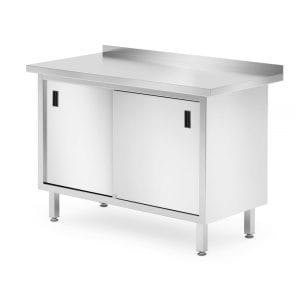 Bancada de trabalho com armário e portas deslizantes - soldadas