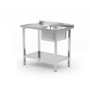 Bancada com lavatório e prateleira - aparafusado, profundidade: 600mm, 800x600x(H)850mm