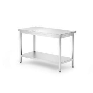 Mesa de trabalho central com prateleria - aparafusada, profundidade: 600mm, 1200x600x(H)850mm