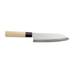 Faca japonesa Santoku, Madeira clara, (L)290mm